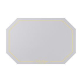 Octagonal Leather Placemat Waterproof Household Table Mat Heat Proof Mat Placemat (Option: Granny Grey)